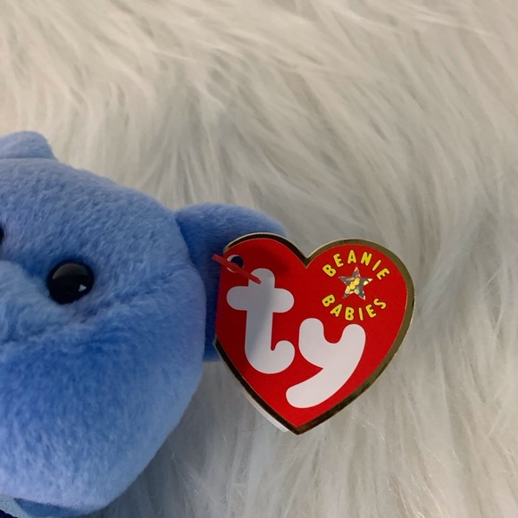 Ty (12) Rare Retired AMERICA Blue Stuffed Animal Bear with Flag Patch - Picture 3 of 14